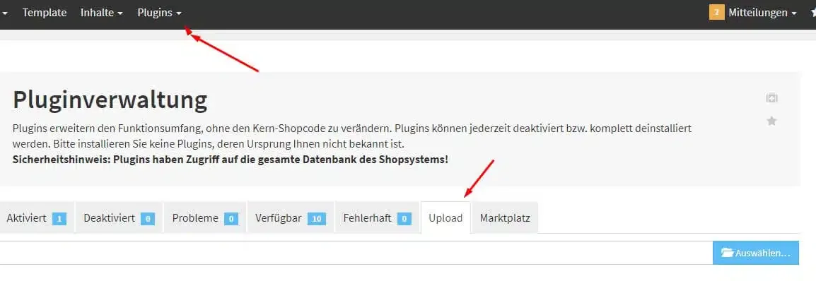 JTL-Shop Plugin-Upload