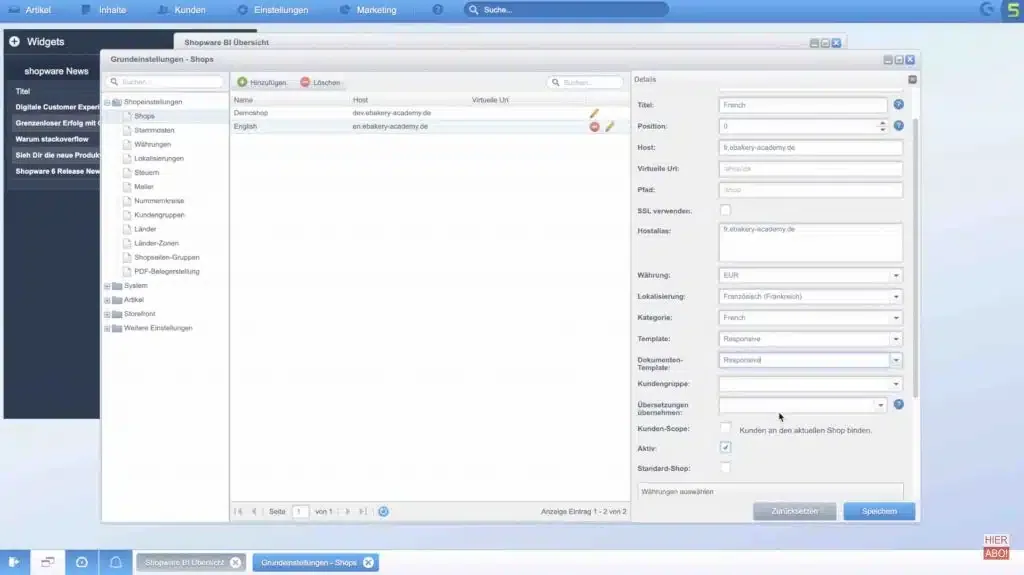 Shopware Ländershop a