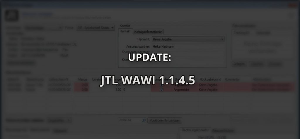 New JTL-Wawi Update 1.1.4.5