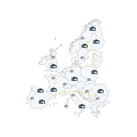 Standorte von Fulfilllmentanbieter in Europa
