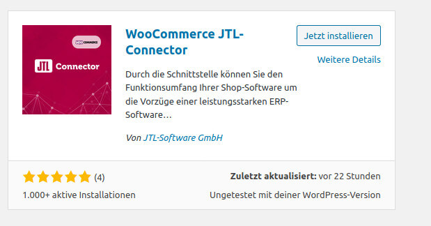 WooCommerce JTL-Connector installieren