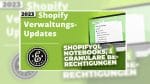 Shopify Verwaltungs-Updates