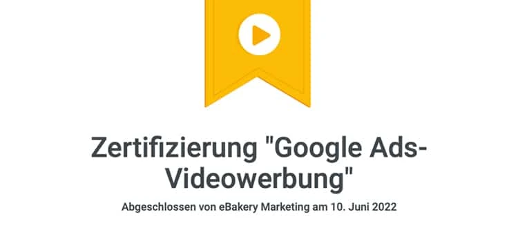 Google Ads Videowerbung Zertifikat